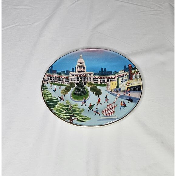 Anthropologie Holiday in the City Austin 2024 4 Piece Set Mug Glass 2 Plates - Picture 2 of 11